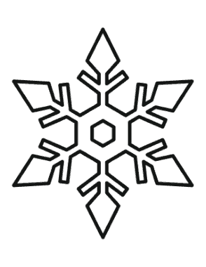 Free Download PDF Books, Snowflake Simple Outline 11 Coloring Template