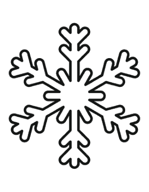 Free Download PDF Books, Snowflake Simple Outline 12 Coloring Template