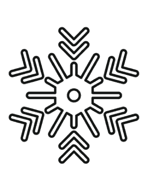 Free Download PDF Books, Snowflake Simple Outline 13 Coloring Template