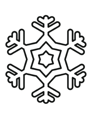 Free Download PDF Books, Snowflake Simple Outline 16 Coloring Template