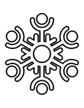 Free Download PDF Books, Snowflake Simple Outline 18 Coloring Template