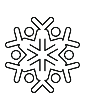 Free Download PDF Books, Snowflake Simple Outline 19 Coloring Template