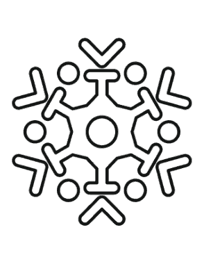 Free Download PDF Books, Snowflake Simple Outline 23 Coloring Template
