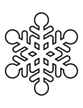 Free Download PDF Books, Snowflake Simple Outline 3 Coloring Template