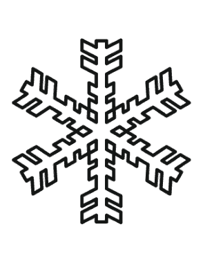 Free Download PDF Books, Snowflake Simple Outline 33 Coloring Template