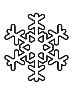 Free Download PDF Books, Snowflake Simple Outline 35 Coloring Template