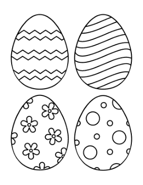 Free Download PDF Books, Easter Egg Patterned 1 Medium 4 Coloring Template