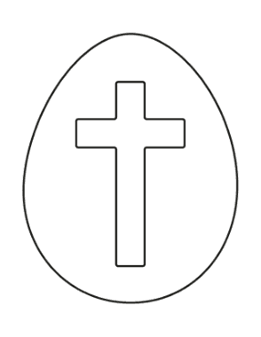 Free Download PDF Books, Egg Cross Bible Coloring Template