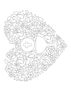 Free Download PDF Books, First Communion Heart Doodle For Kids Bible Coloring Template