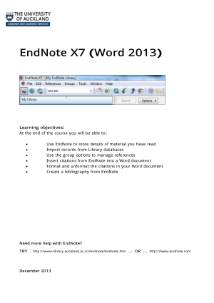 Endnote X7 Word 2013