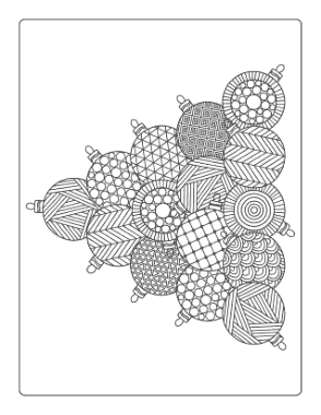 Free Download PDF Books, Christmas Decorative Round Baubles Coloring Template