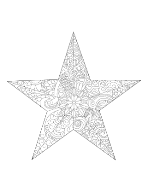 Free Download PDF Books, Christmas Decorative Star Coloring Template