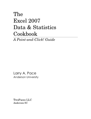 Free Download PDF Books, Excel 2007 Data Statistics Cookbook
