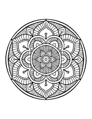 Free Download PDF Books, Flower Detailed Patterned Mandala Coloring Template