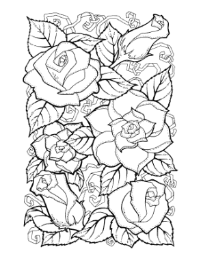 Free Download PDF Books, Flower Doodle To Color 6 Coloring Template