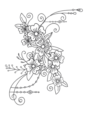 Free Download PDF Books, Flower Flower Doodle Coloring Template