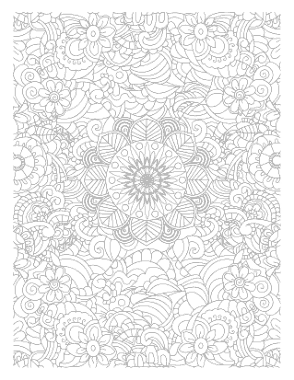 Free Download PDF Books, Flower Intricate Doodle For Adults Coloring Template