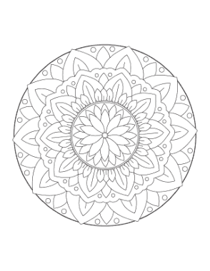 Free Download PDF Books, Flower Intricate Mandala Coloring Template