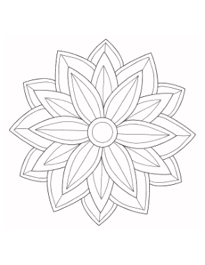 Free Download PDF Books, Flower Symmetrical Simple Flower Coloring Template