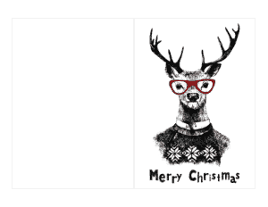 Free Download PDF Books, Christmas Cards Deer Jumper Merry Coloring Template
