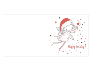 Free Download PDF Books, Christmas Cards Happy Holidays Fairy Coloring Template