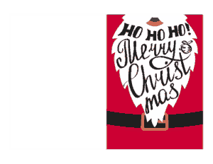 Free Download PDF Books, Christmas Cards Hohoho Merry Santa Beard Coloring Template
