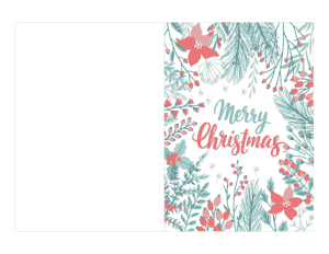 Free Download PDF Books, Christmas Cards Merry Botanical Coloring Template