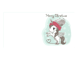 Free Download PDF Books, Christmas Cards Unicorn Snow Coloring Template