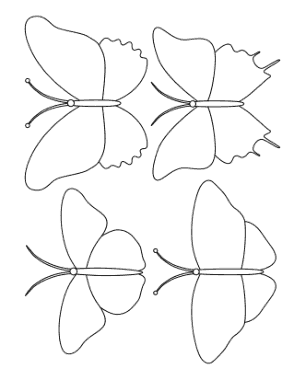 Free Download PDF Books, Butterfly Blank Set 3 Coloring Template