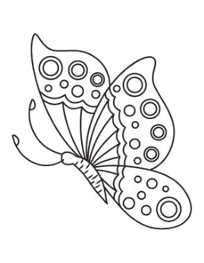 Free Download PDF Books, Butterfly Circles Side View Coloring Template