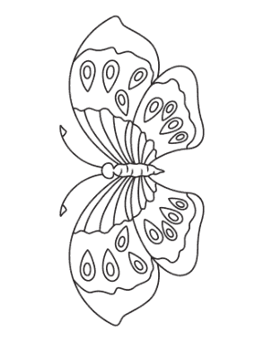 Free Download PDF Books, Butterfly Eye Spots Coloring Template