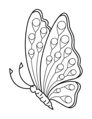 Free Download PDF Books, Butterfly Eyes Side View Coloring Template