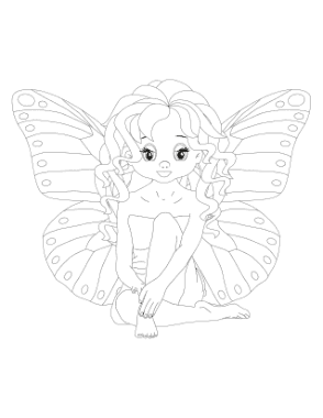 Free Download PDF Books, Butterfly Girl Butterfly Fairy Coloring Template