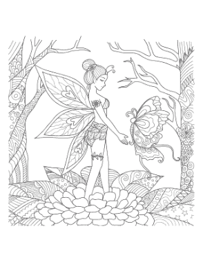 Free Download PDF Books, Butterfly Intricate Fairy Butterfly Wings Coloring Template