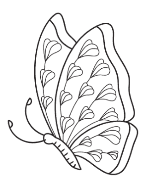 Free Download PDF Books, Butterfly Lobes Side View Coloring Template