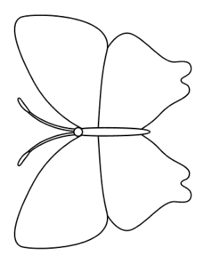 Free Download PDF Books, Butterfly Outline 13 Coloring Template