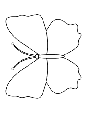 Free Download PDF Books, Butterfly Outline 7 Coloring Template