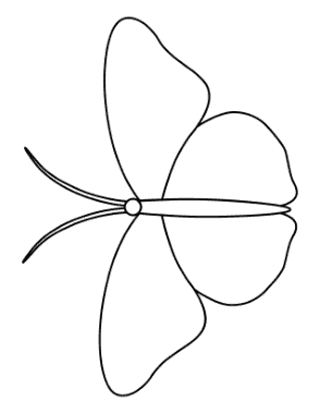 Free Download PDF Books, Butterfly Outline 9 Coloring Template