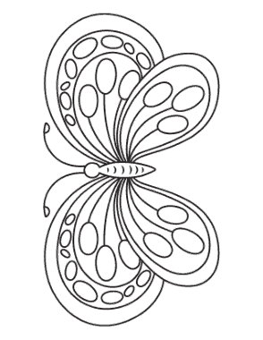 Free Download PDF Books, Butterfly Rounded Coloring Template