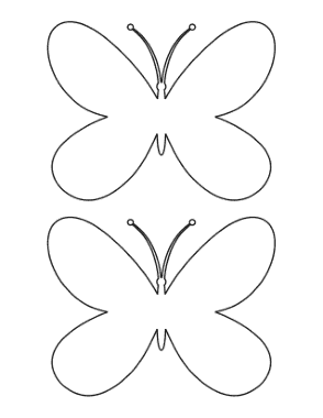 Free Download PDF Books, Butterfly Simple Outline 2 Medium Coloring Template
