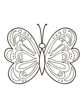 Free Download PDF Books, Butterfly Simple Pattern To Color Coloring Template
