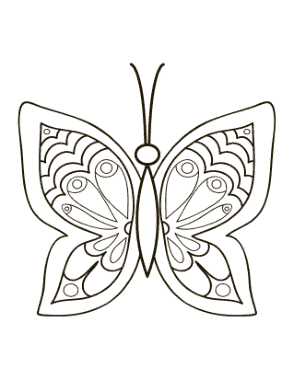Free Download PDF Books, Butterfly Simple Pattern To Color Eyespots Coloring Template