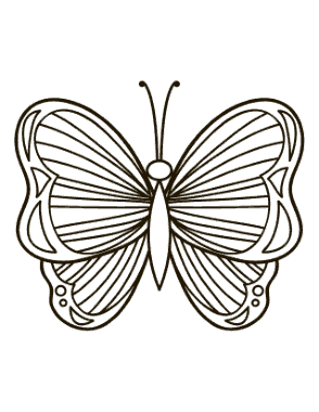 Free Download PDF Books, Butterfly Simple Pattern To Color Stripes Coloring Template