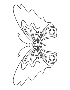 Free Download PDF Books, Butterfly Simple Patterned Coloring Template