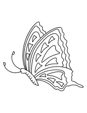 Free Download PDF Books, Butterfly Triangles Side View Coloring Template