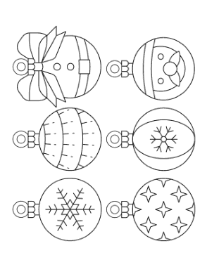 Free Download PDF Books, Christmas Ornaments Coloring 6 Bauble Templates To Color P2 Coloring Template