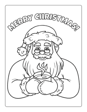 Free Download PDF Books, Santa Claus Drinking Cocoa Coloring Template