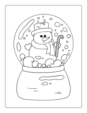 Free Download PDF Books, Snowman Snowglobe Candy Cane Winter Coloring Templat