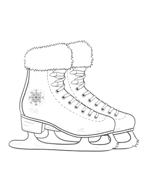 Free Download PDF Books, Winter Ice Skates Coloring Templat