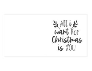 Free Download PDF Books, Christmas All I Want For Christmas Is You Black White Card Template